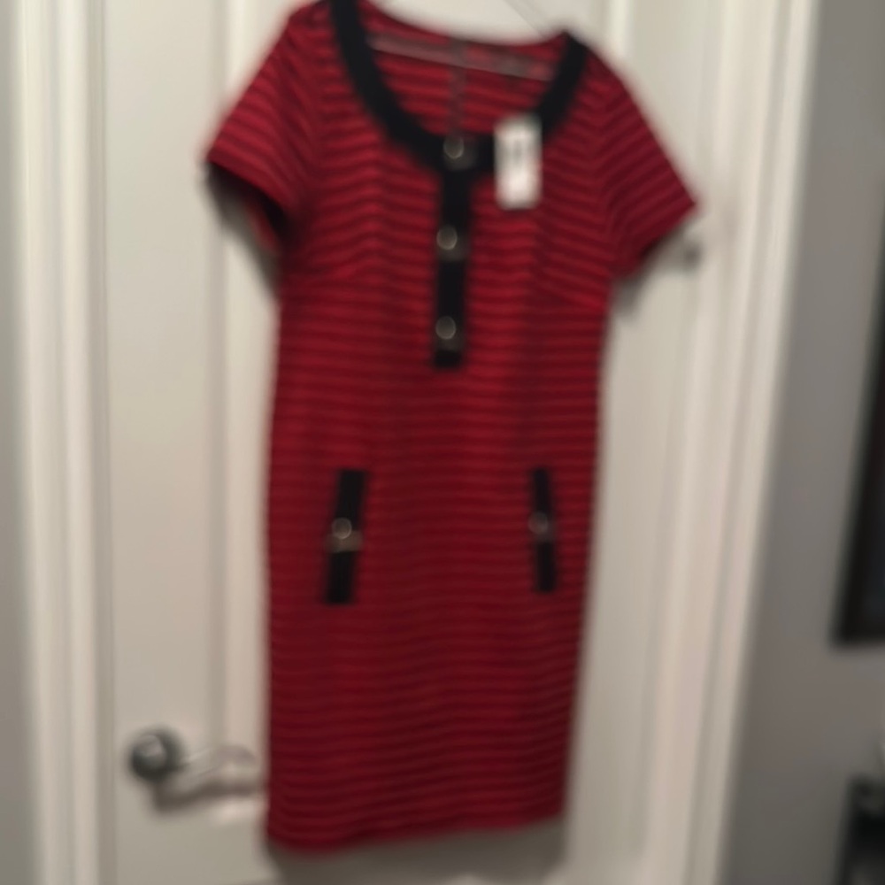 Chic Striped Red and Black Dress